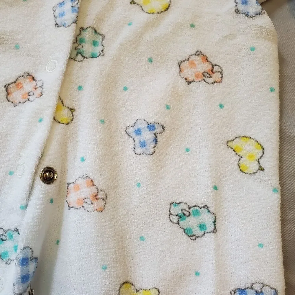 Baby Boys Vintage Carter's Medium Terry‎ Cloth Farm Footed Outfit Pajamas Easter